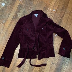 Burgundy Velvet Loft Jacket